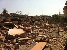 earthquake damage in Cavezzo, Italiy